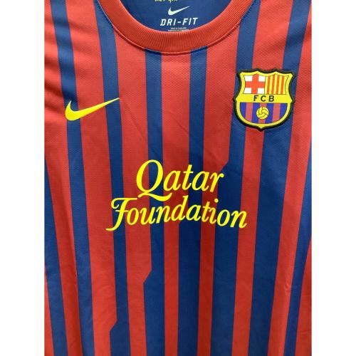 FCバルセロナ (エフシーバルセロナ) サッカーユニフォーム メンズ SIZE M レッド×ネイビー 2011-2012シーズン ホーム 長袖 419878-486