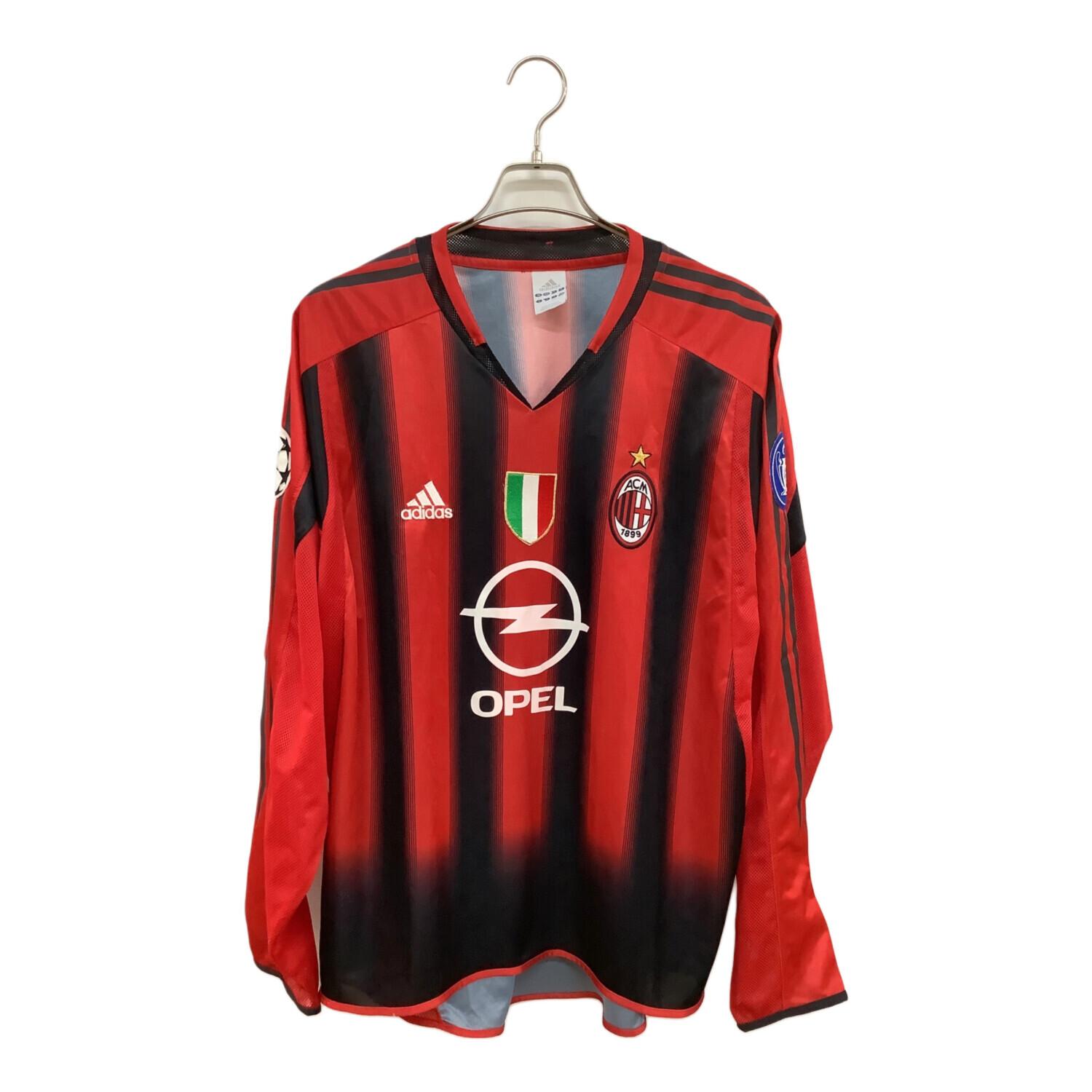 ACミラン ユニフォーム 04-05 長袖adidas シャツ 赤黒 貴重品ACミラン 長袖ユニフォーム 04/05 サッカーユニフォーム