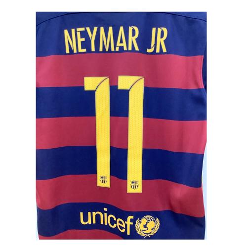 FCバルセロナ (エフシーバルセロナ) サッカーユニフォーム メンズ SIZE S ネイビー×レッド 【11】ネイマール 2015-2016シーズン ホーム 658794-422