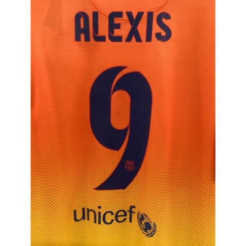 FCバルセロナ (エフシーバルセロナ) サッカーユニフォーム メンズ SIZE L オレンジ×イエロー 【9】アレクシス・サンチェス 2012-2013シーズン アウェイ 478326-815