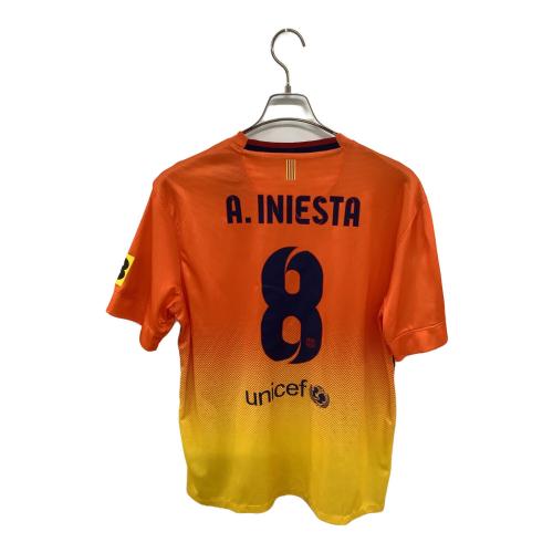 FCバルセロナ (エフシーバルセロナ) サッカーユニフォーム メンズ SIZE L イエロー×オレンジ 【8】アンドレ・イニエスタ 2012-2013シーズン アウェイ 478326-815