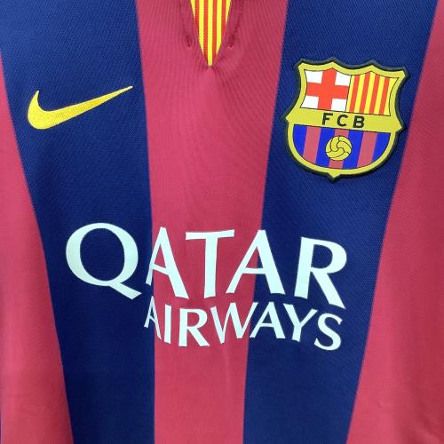 FCバルセロナ (エフシーバルセロナ) サッカーユニフォーム メンズ SIZE M レッド×ネイビー 【10】リオネル・メッシ 2014-2015シーズン ホーム 長袖 618737-422