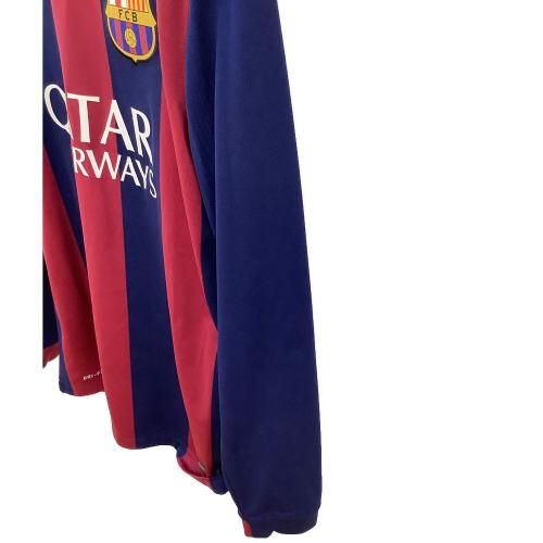 FCバルセロナ (エフシーバルセロナ) サッカーユニフォーム メンズ SIZE M レッド×ネイビー 【10】リオネル・メッシ 2014-2015シーズン ホーム 長袖 618737-422
