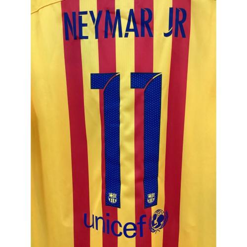FCバルセロナ (エフシーバルセロナ) サッカーユニフォーム メンズ SIZE M レッド×イエロー 【11】ネイマール 2015-2016シーズン アウェイ 658785-740