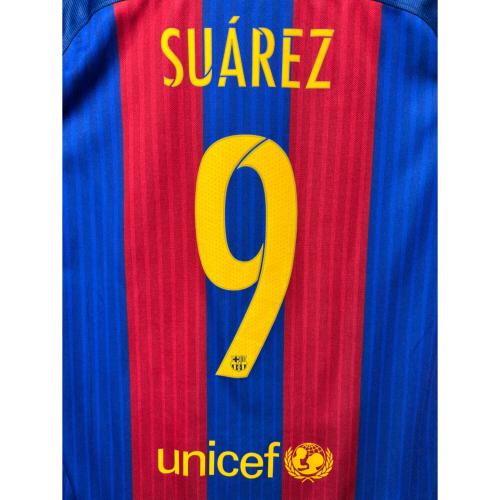 FCバルセロナ (エフシーバルセロナ) サッカーユニフォーム メンズ SIZE M レッド×ネイビー 【9】ルイス・スアレス 2016-2017シーズン ホーム 776850-415