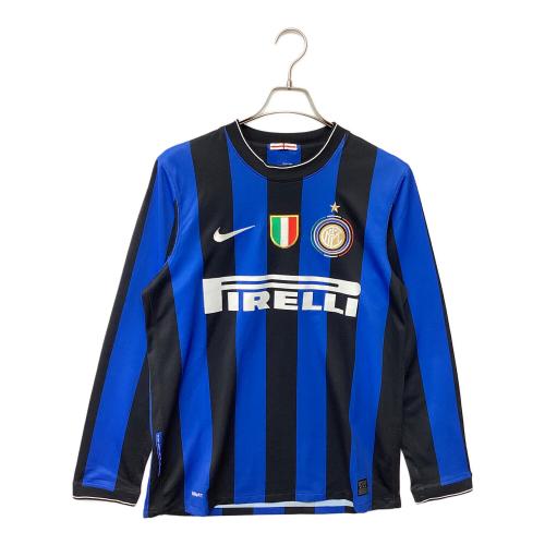 インテル・ミラノ サッカーユニフォーム メンズ SIZE M ブルーxブラック スクデットワッペン付 09-10シーズン・ホーム長袖 358506-463