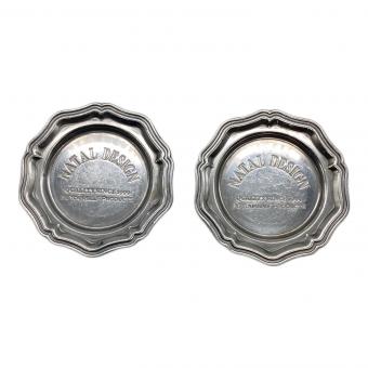 NATAL DESIGN (ネイタルデザイン) ロマンティックフラワーリムディッシュ アウトドア食器 シルバー・2枚セット