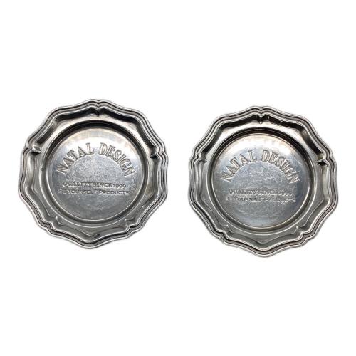 NATAL DESIGN (ネイタルデザイン) ロマンティックフラワーリムディッシュ アウトドア食器 シルバー・2枚セット