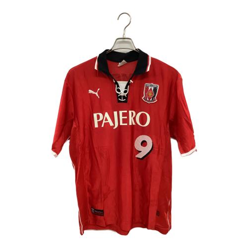 浦和レッズ (ウラワレッズ) 【9】福田正博・2001-2002シーズン・ホーム サッカーユニフォーム PXA-RE01RT メンズ SIZE L-O レッド