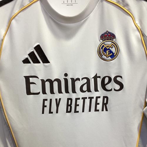 レアル・マドリード 25-26シーズン ホーム サッカーユニフォーム JN8884 ホワイト 長袖 SIZE M