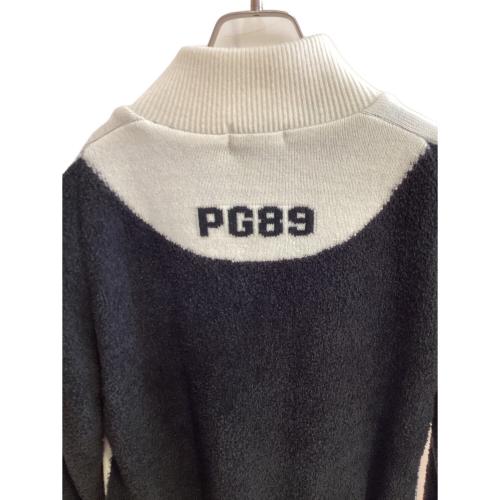 PEARLY GATES (パーリーゲイツ) ジップアップセーター ゴルフウェア(トップス) 055-9172002 レディース SIZE S ブラックxホワイト