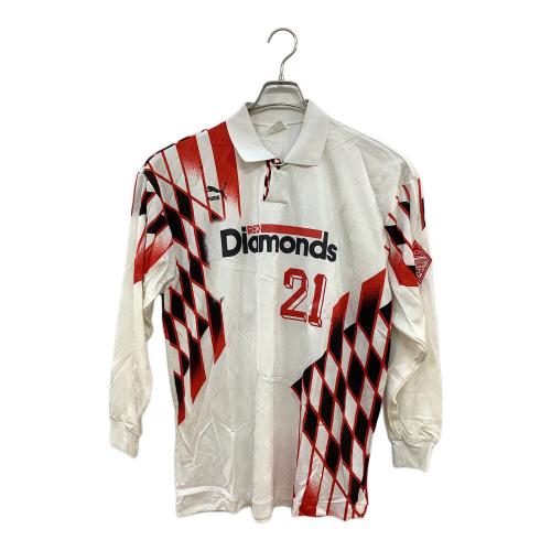 浦和レッズ (ウラワレッズ) 【21】1994-1996シーズン・アウェイ・ユース年代仕様長袖 サッカーユニフォーム PXA-REDSD ホワイト SIZE XO(3L相当)