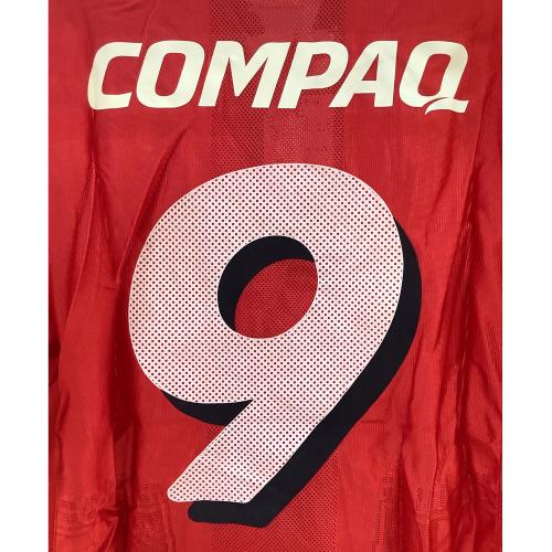 浦和レッズ (ウラワレッズ) 【9】福田正博・2001-2002シーズン・ホーム サッカーユニフォーム PXA02RERT レッド・引退記念ユニフォーム SIZE SIZE L-O