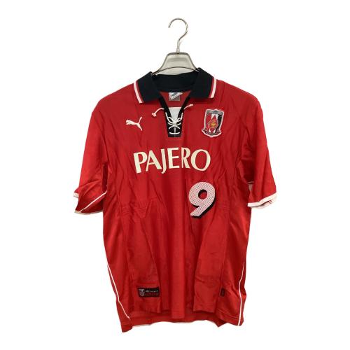 浦和レッズ (ウラワレッズ) 【9】福田正博・2001-2002シーズン・ホーム サッカーユニフォーム PXA02RERT レッド・引退記念ユニフォーム SIZE SIZE L-O