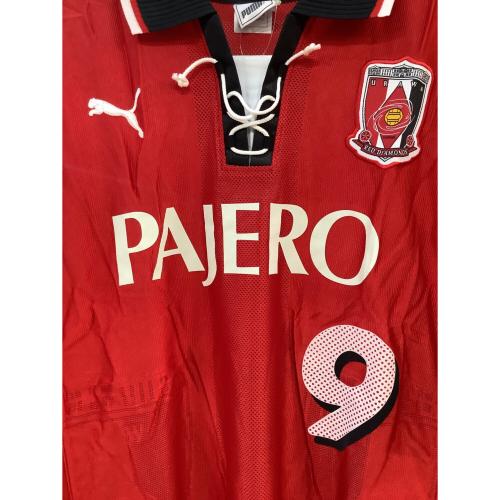 浦和レッズ (ウラワレッズ) 【9】福田正博・2001-2002シーズン・ホーム サッカーユニフォーム PXA02RERT レッド・引退記念ユニフォーム SIZE SIZE L-O