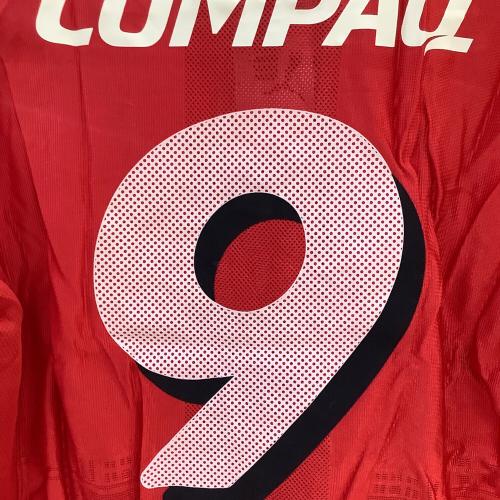 浦和レッズ (ウラワレッズ) 【9】福田正博・2001-2002シーズン・ホーム サッカーユニフォーム PXA02RERT レッド・引退記念ユニフォーム SIZE SIZE L-O