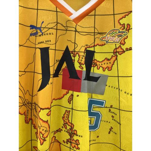 清水エスパルス (シミズエスパルス) 【5】1992シーズン・ホーム・長袖・カップ戦仕様 サッカーユニフォーム イエロー SIZE XO(3L相当)