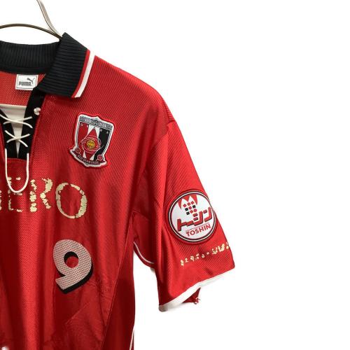浦和レッズ (ウラワレッズ) 【9】福田正博・2001-2002シーズン・ホーム・引退記念ユニフォーム サッカーユニフォーム レッド SIZE L-O