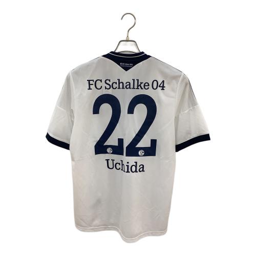 シャルケ04 【22】内田篤人・13-14シーズン・アウェイ サッカーユニフォーム Z26020 ホワイトxネイビー SIZE O(XL相当)