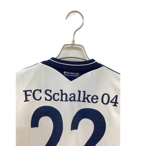 シャルケ04 【22】内田篤人・13-14シーズン・アウェイ サッカーユニフォーム Z26020 ホワイトxネイビー SIZE O(XL相当)
