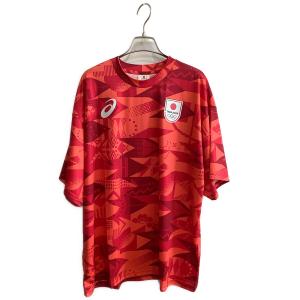 asics (アシックス) トレーニングウェア 2033B850 日本代表応援半袖シャツ メンズ SIZE M レッド×オレンジ