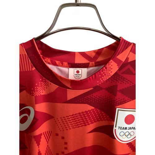 asics (アシックス) トレーニングウェア 2033B850 日本代表応援半袖シャツ メンズ SIZE M レッド×オレンジ