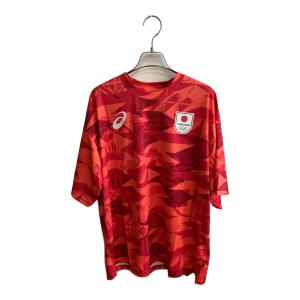 asics (アシックス) トレーニングウェア 2033B850 日本代表応援半袖シャツ メンズ SIZE M レッド×オレンジ