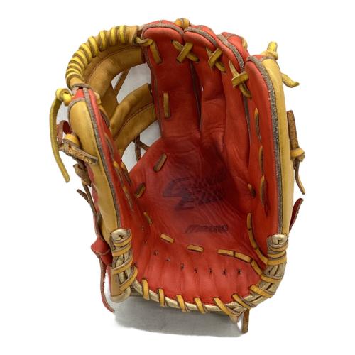 MIZUNO (ミズノ) GLOBAL ELITE 硬式グローブ ※土手紐無 約28㎝ オレンジxイエロー