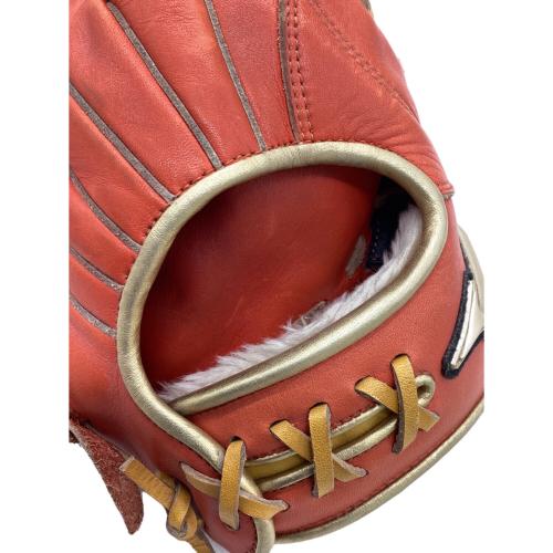 MIZUNO (ミズノ) GLOBAL ELITE 硬式グローブ ※土手紐無 約28㎝ オレンジxイエロー