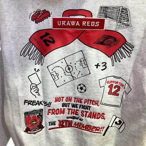 浦和レッズ (ウラワレッズ) サッカーウェア(トップス) ジップフーディ ユニセックス SIZE S グレー