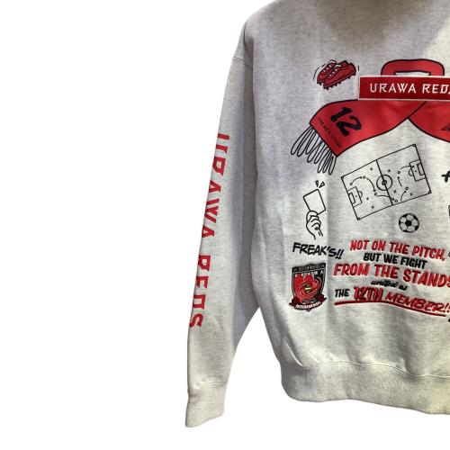 浦和レッズ (ウラワレッズ) サッカーウェア(トップス) ジップフーディ ユニセックス SIZE S グレー