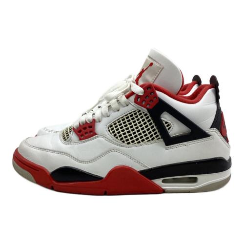 NIKE (ナイキ) Nike Air Jordan 4 Retro OG "Fire Red" (2020) スポーツシューズ DC7770-160 メンズ SIZE 25.5cm ホワイト