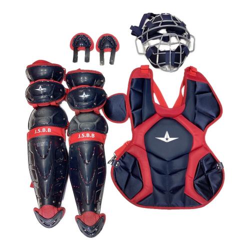 ALLSTAR (オールスター) キャッチャ防具セット 野球 レッド×ネイビー