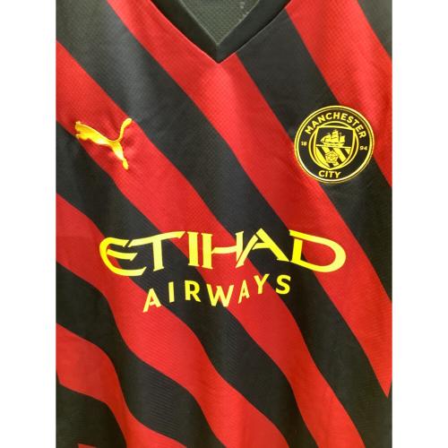マンチェスター・シティ サッカーユニフォーム 765722-02 22-23シーズン・アウェイ・レプリカ SIZE M レッド×ブラック
