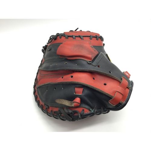 ZETT (ゼット) キャッチャーミット 軟式グローブ ブラック×レッド