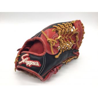 久保田スラッガー (クボタスラッガー) 軟式グローブ ブラック×レッド Aggressive 収納ケース付 外野手用
