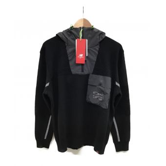 NEW BALANCE (ニューバランス) ゴルフウェア(トップス) メンズ SIZE 4 ブラック×グレー ハイブリットニット プルオーバーフーディー