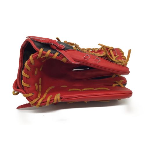 Wilson (ウィルソン) 軟式グローブ レッド×ブラック 収納袋付 プロストックレザー Wilson Staff Dual 外野用