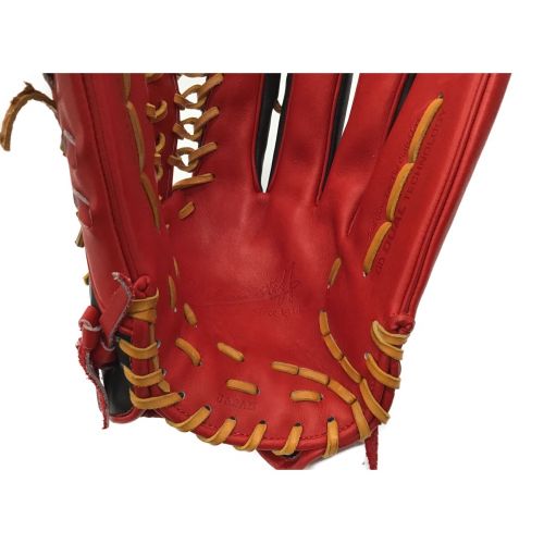 Wilson (ウィルソン) 軟式グローブ レッド×ブラック 収納袋付 プロストックレザー Wilson Staff Dual 外野用