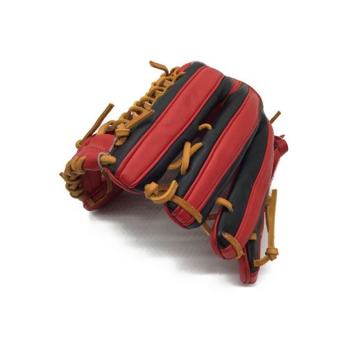 Wilson (ウィルソン) 軟式グローブ レッド×ブラック 収納袋付 プロストックレザー Wilson Staff Dual 外野用