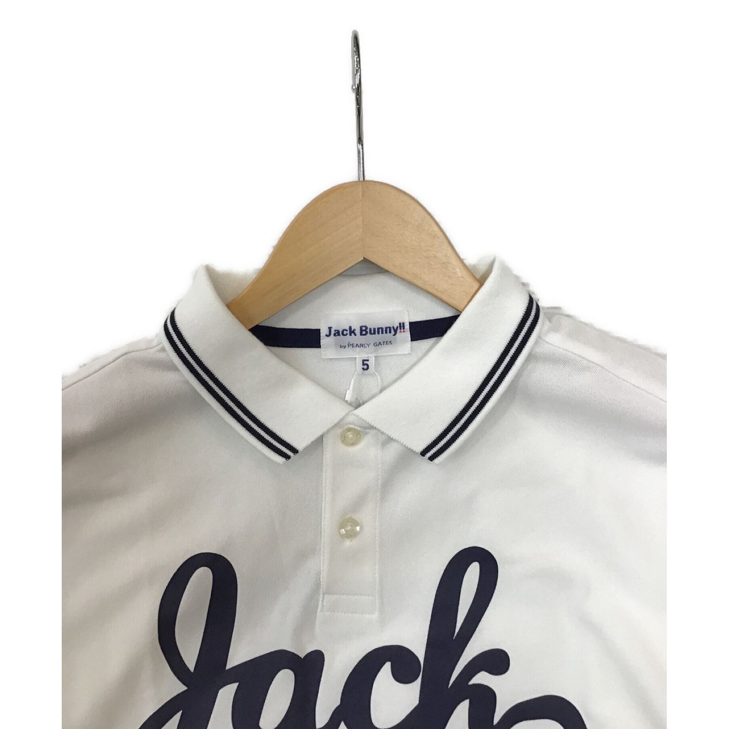 JACK BUNNY (ジャックバニー) ゴルフウェア(トップス) メンズ SIZE L ホワイト 半袖ポロシャツ フロントロゴ  262-6260600｜トレファクONLINE