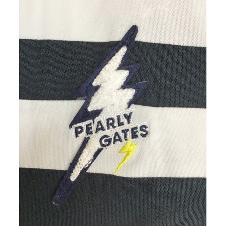 PEARLY GATES (パーリーゲイツ) ゴルフウェア(トップス) メンズ SIZE M ブラック×ホワイト 半袖シャツ /// ボーダー 053-3267693