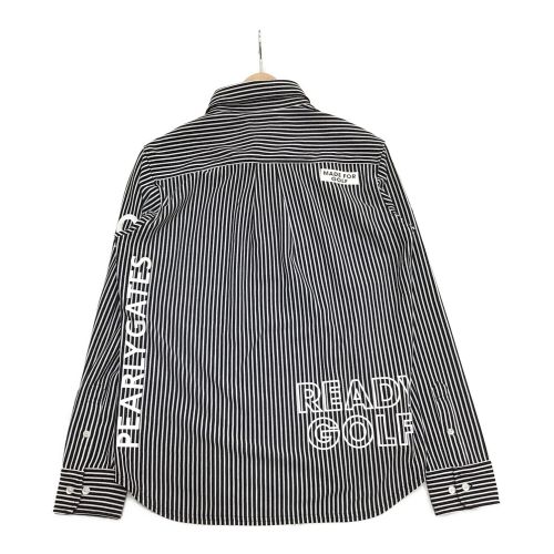 PEARLY GATES (パーリーゲイツ) ゴルフウェア(トップス) メンズ SIZE M ブラック×ホワイト ポロシャツ ストライプ 053-3161205