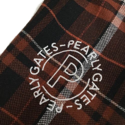 PEARLY GATES (パーリーゲイツ) ゴルフウェア(トップス) メンズ SIZE M ブラウン 長袖 ポロシャツ チェック 053-3261003