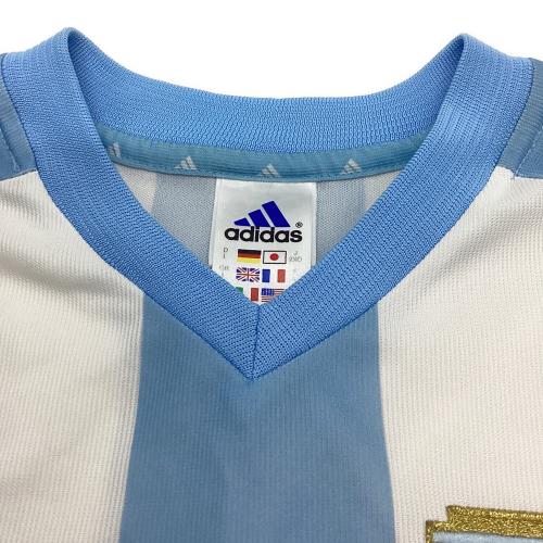 アルゼンチン代表 (アルゼンチンダイヒョウ) サッカーユニフォーム 2002年 メンズ SIZE 2XO ホワイト×スカイブルー