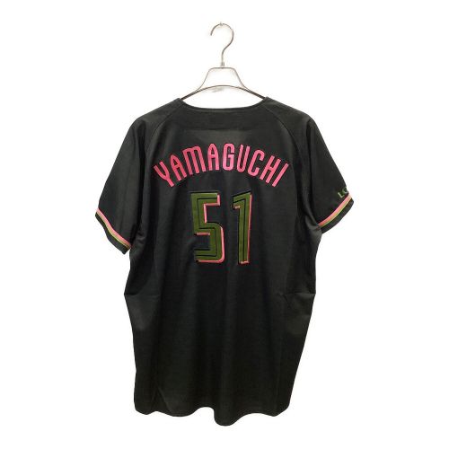 千葉ロッテマリーンズ (チバロッテマリーンズ) 応援グッズ SIZE LL ブラック 【51】山口航輝 ユニフォーム 2024 ブラックサマー レプリカ