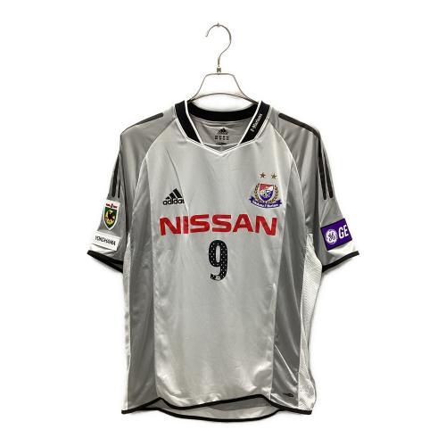横浜F・マリノス (ヨコハマエフマリノス) サッカーユニフォーム メンズ SIZE O グレー 2003-2004【9】久保竜彦 ANA JD1005