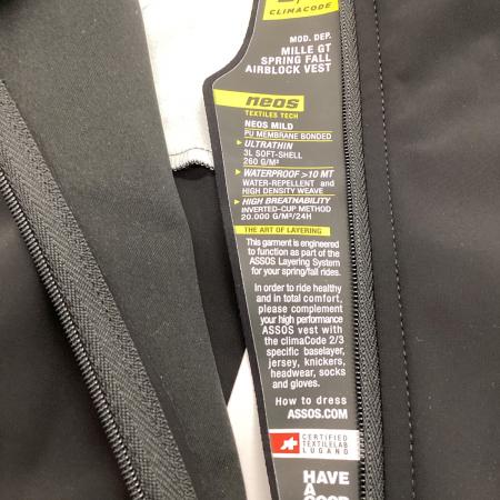 ASSOS (アソス) サイクルウェア メンズ SIZE S ブラック 春秋用 MILLE