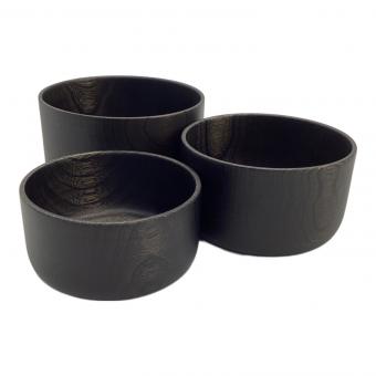 VIVAHDE (ヴィヴァフデ) アウトドア食器 器3点セット ブラック 天然木 山のうつわ