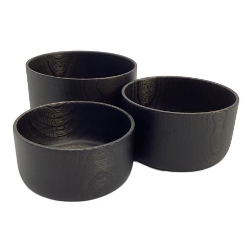 VIVAHDE (ヴィヴァフデ) アウトドア食器 器3点セット ブラック 天然木 山のうつわ